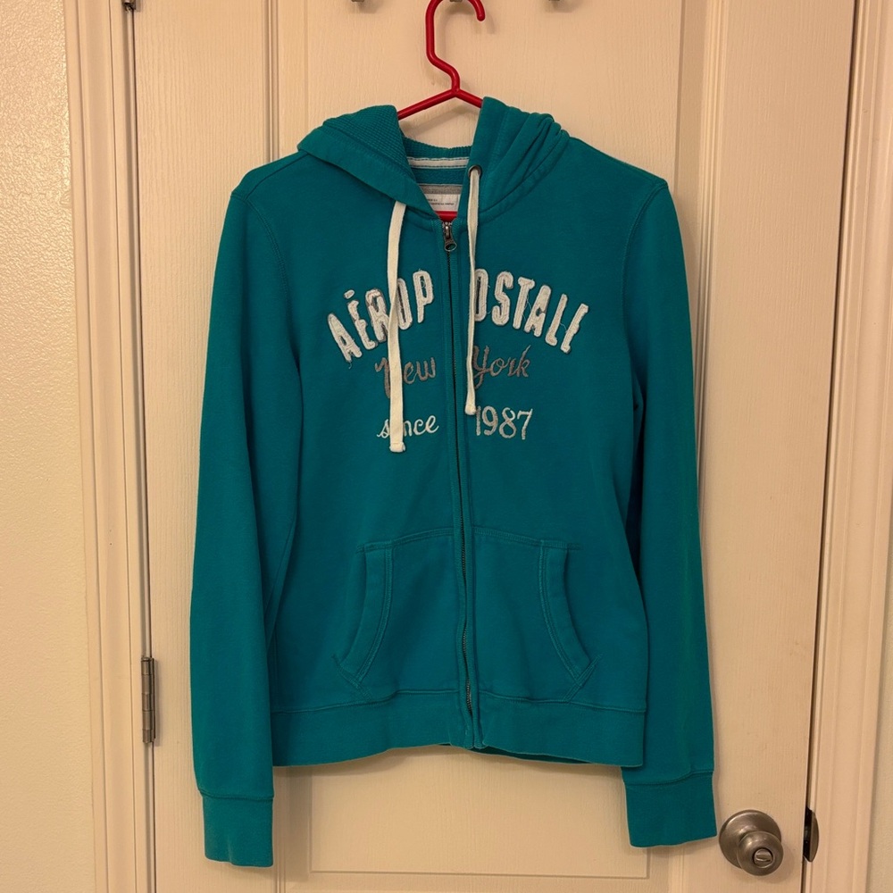 Aeropostale Youth New York Zip-Up Turquoise Sweatshirt